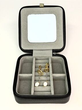 New Pearl Drop Earrings with Initial “T” Jewelry Box